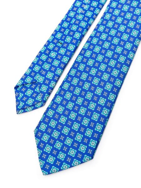 Jedwabny krawat Kiton niebieski