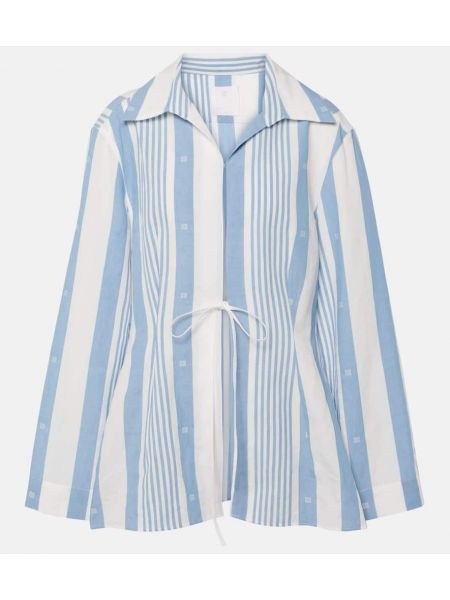 Svītrainas kokvilnas lina krekls Givenchy balts