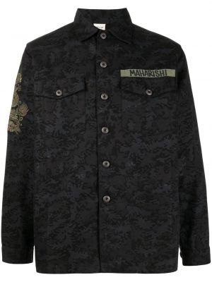 Brodert skjorte Maharishi svart