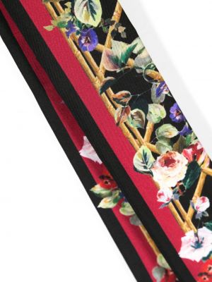 Jedwabna szal w kwiatki z nadrukiem Dolce And Gabbana czarna