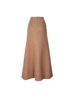 Falda larga de lana con cremallera de lana mohair Jucca marrón