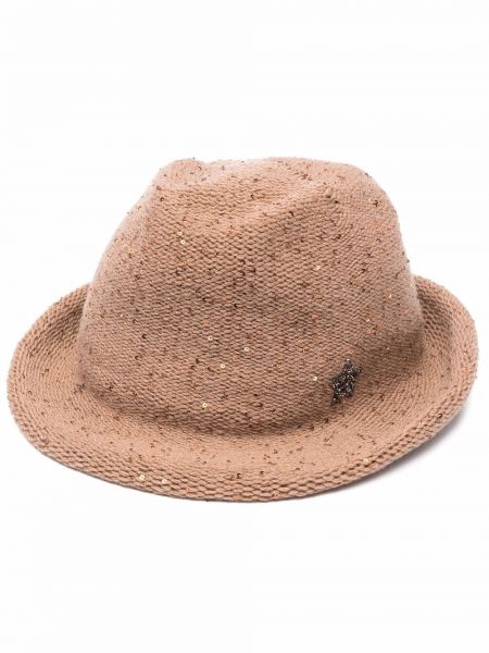 Sombrero de punto Lorena Antoniazzi marrón