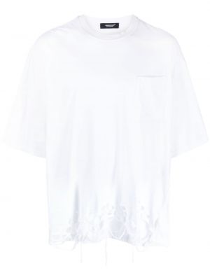 Koszulka z dziurami bawełniana Undercover biała