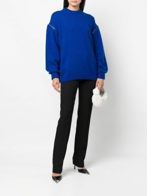Kašmírový svetr na zip Tom Ford modrý