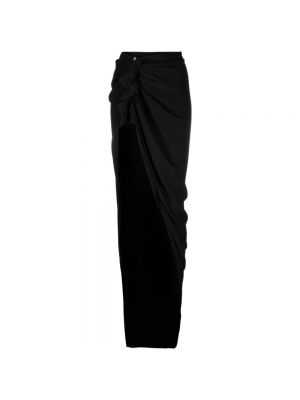 Długa spódnica z falbankami drapowana Rick Owens czarna