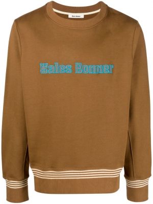 Sweatshirt mit rundhalsausschnitt mit stickerei Wales Bonner braun