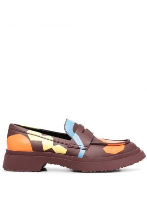 Skinn loafers med print Camper rød