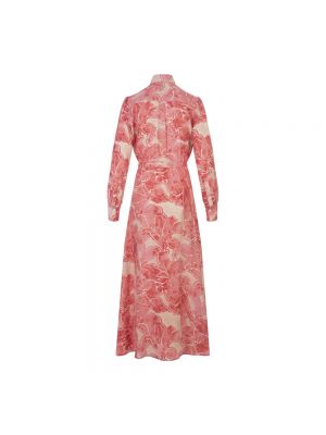 Vestido largo de seda de flores con estampado Kiton rosa