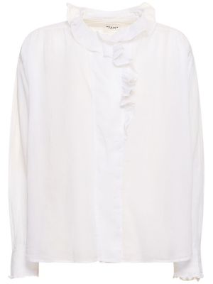 Camisa de algodón con volantes Marant Etoile blanco