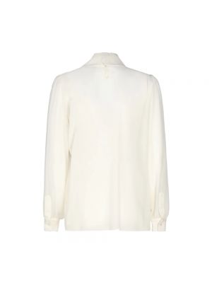 Blusa de seda con volantes de cuello redondo Dolce & Gabbana