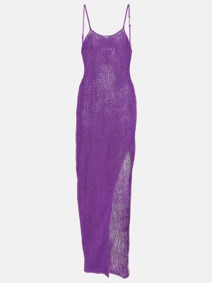Pletené dlouhé šaty Bananhot fialová