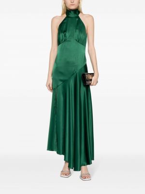 Hedvábné večerní šaty De La Vali zelené
