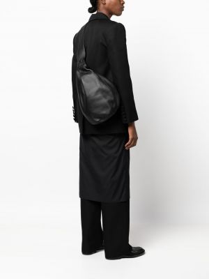 Leder rucksack Yohji Yamamoto schwarz