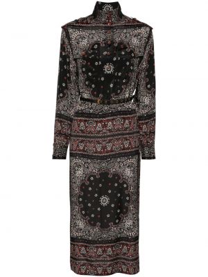 Μίντι φόρεμα με σχέδιο Zimmermann μαύρο