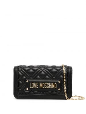 Quiltad väska i läder Love Moschino svart