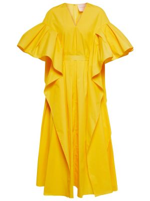 Хлопковое платье миди Roksanda, желтое