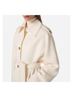 Abrigo de lana Elisabetta Franchi blanco