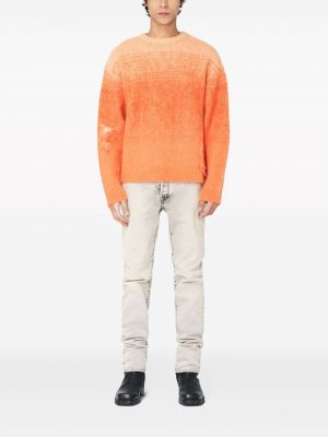 Sweter gradientowy z okrągłym dekoltem John Elliott pomarańczowy