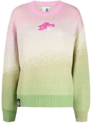 Žakárový sveter s prechodom farieb Aape By *a Bathing Ape®