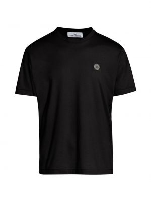 Хлопковая футболка с круглым вырезом Stone Island черная