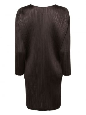 Kleid mit rundem ausschnitt mit plisseefalten Pleats Please Issey Miyake grau