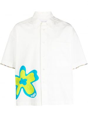 Chemise en coton à fleurs Bonsai blanc
