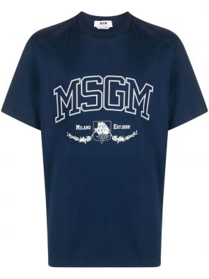 T-shirt con stampa Msgm blu