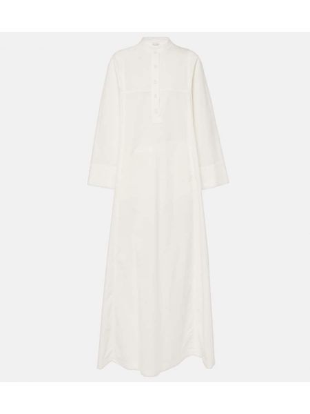 Vestido largo de algodón Dries Van Noten blanco