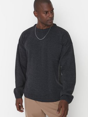 Sweter oversize Trendyol szary