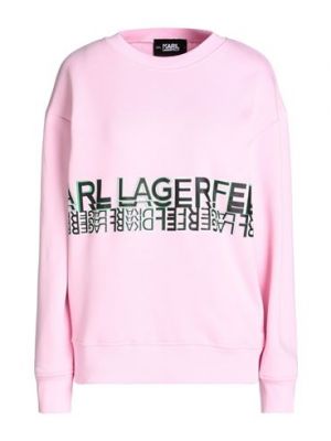 Sudadera de algodón Karl Lagerfeld rosa