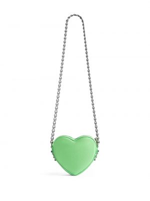 Taška přes rameno se srdcovým vzorem Balenciaga zelená