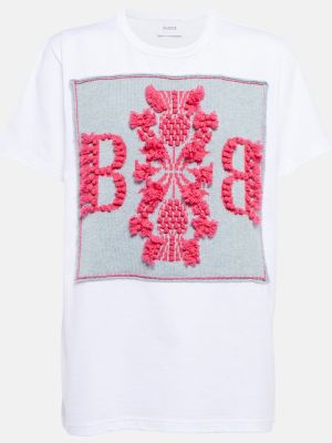 Camiseta de cachemir de algodón con estampado de cachemira Barrie blanco