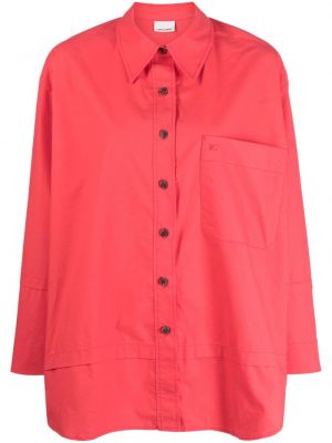 Пухена памучна риза с копчета Low Classic розово