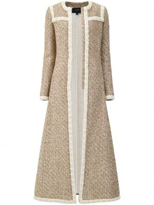Плетено палто от туид Giambattista Valli бежово