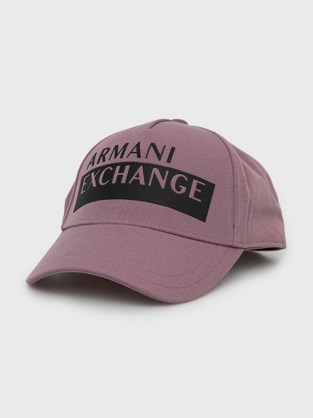Шапка с козирки Armani Exchange виолетово