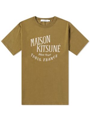 Классическая футболка Maison Kitsune Palais Royal хаки