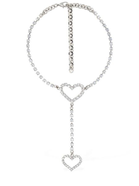 Naszyjnik z kryształkami w serca Alessandra Rich srebrny
