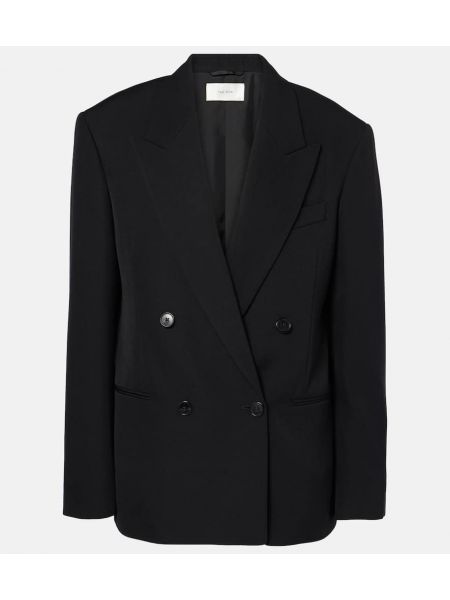 Ull lang blazer The Row svart