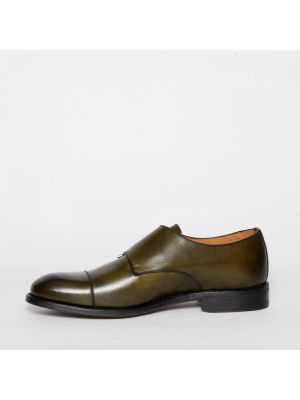 Zapatos monk de cuero Berwick verde