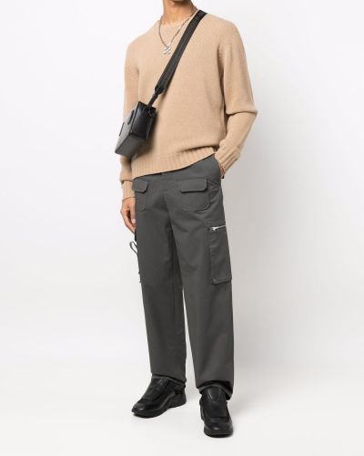 Bavlněné rovné kalhoty Helmut Lang šedé