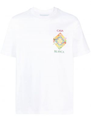 Тениска с принт Casablanca бяло