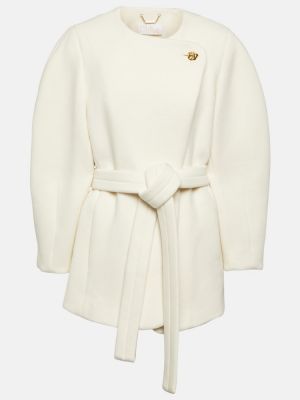 Krótki płaszcz wełniany Chloã© biały