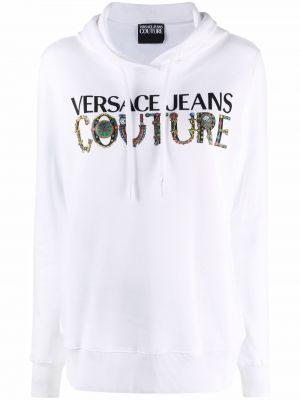Sudadera con capucha con estampado Versace Jeans Couture blanco