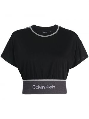 T-shirt a righe Calvin Klein nero