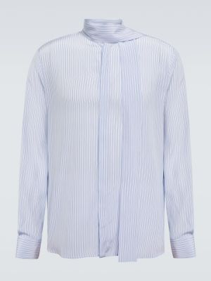 Копринена риза на райета Valentino синьо