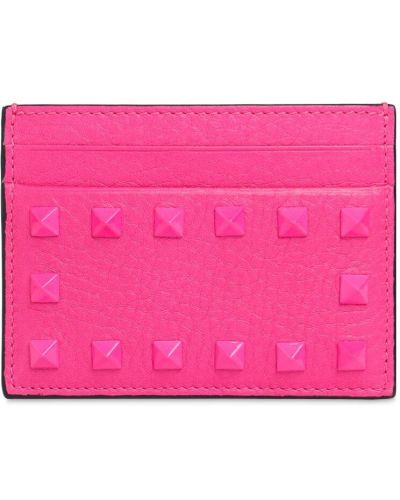 Usnjena denarnica Valentino Garavani roza