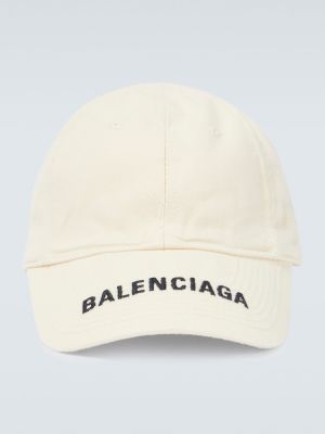 Памучна шапка с козирки Balenciaga бяло