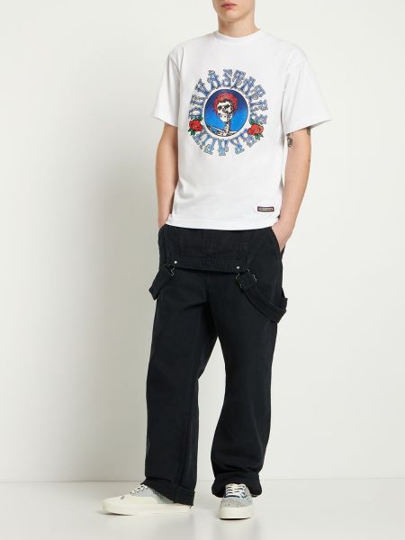 Kokvilnas t-krekls ar apdruku džersija Deva States balts