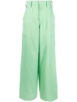 Παντελόνι σε φαρδιά γραμμή Stella Mccartney πράσινο