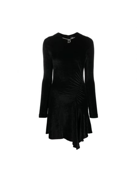 Welurowa sukienka mini Dsquared2 czarna